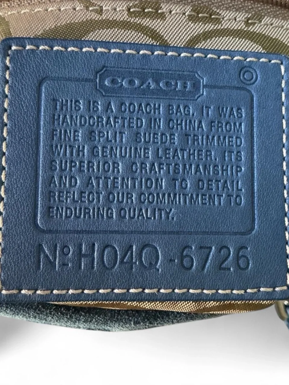 Classic Blue Suede Satchel Handbag - Picture 6 of 6